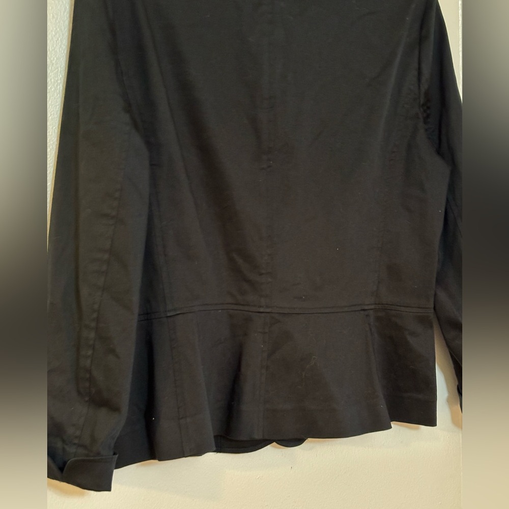 Lauren Ralph Lauren Black Cotton Jacket. Front Pickets, Button Front. Size Large - Picture 4 of 10